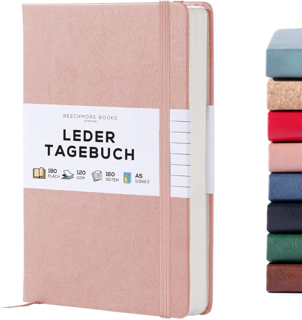 Leder Tagebuch in Rosa