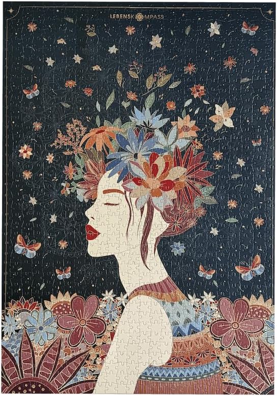 Puzzle "Night" - Frau auf dunklem Hintergrund