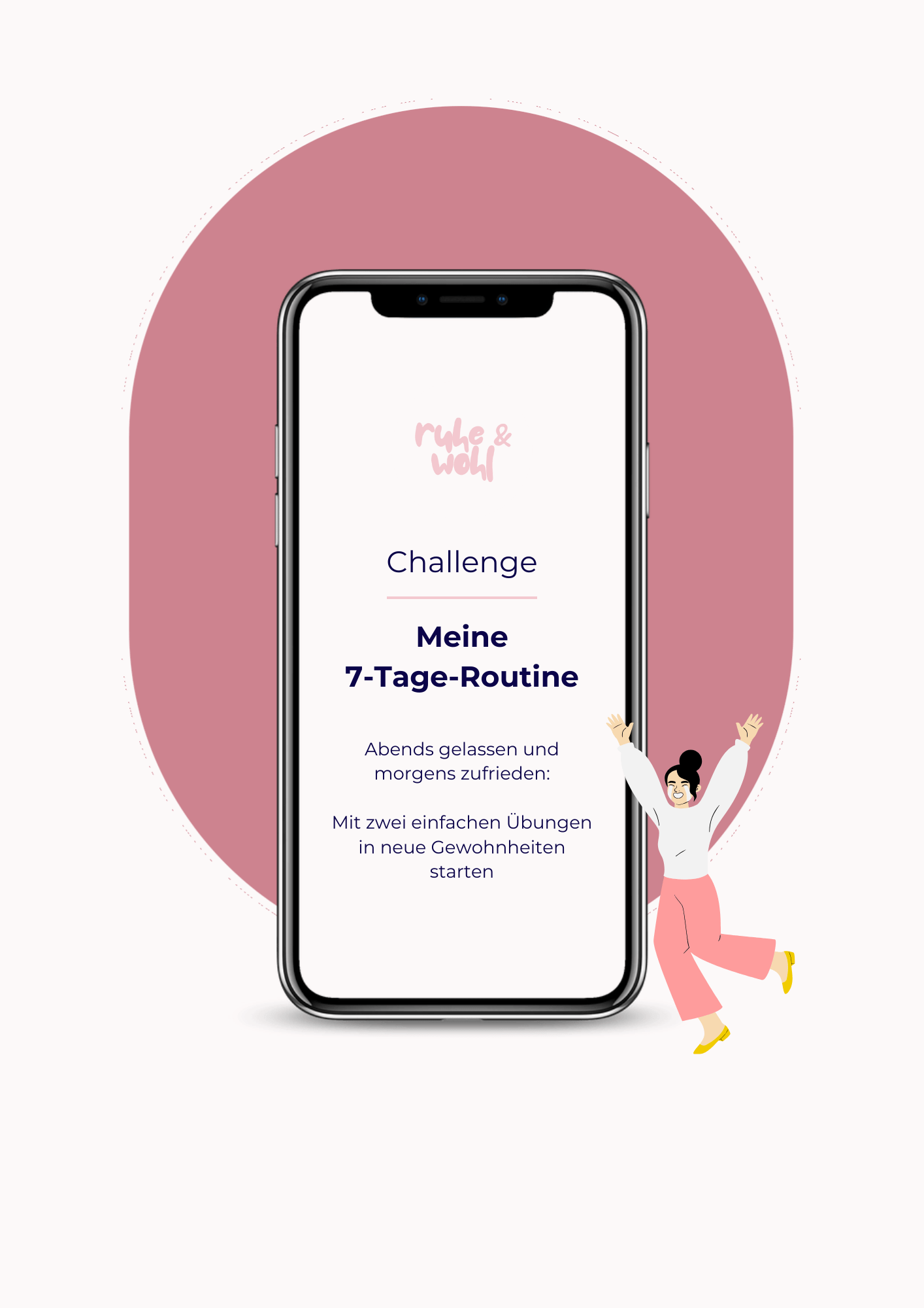 Smartphone mit Vorschau zum PDF Meine 7 Tage Routine