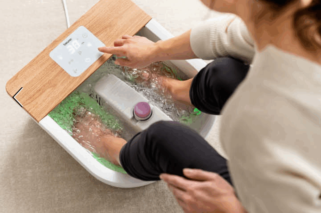 Fußspudelbad in Anwendung